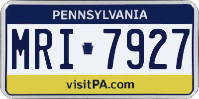 PA license plate MRI7927