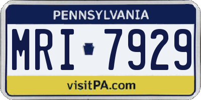 PA license plate MRI7929