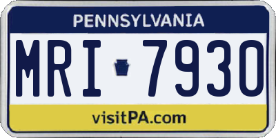 PA license plate MRI7930