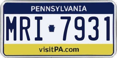 PA license plate MRI7931