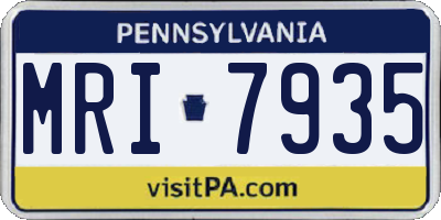 PA license plate MRI7935