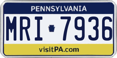 PA license plate MRI7936