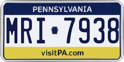 PA license plate MRI7938