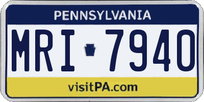 PA license plate MRI7940