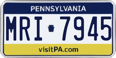 PA license plate MRI7945