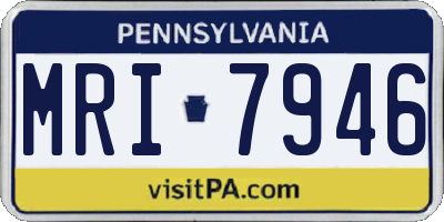 PA license plate MRI7946