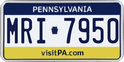 PA license plate MRI7950