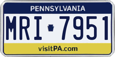 PA license plate MRI7951
