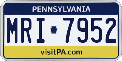 PA license plate MRI7952