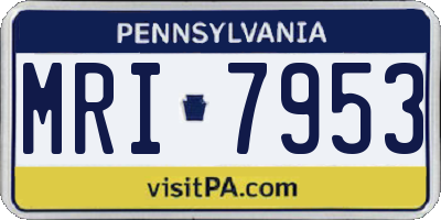 PA license plate MRI7953