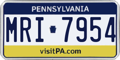 PA license plate MRI7954