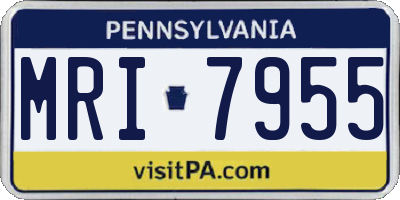 PA license plate MRI7955