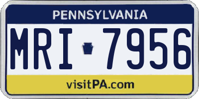 PA license plate MRI7956