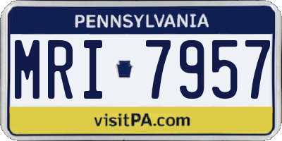 PA license plate MRI7957