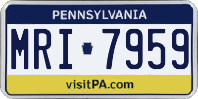 PA license plate MRI7959