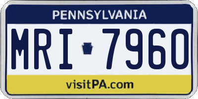 PA license plate MRI7960