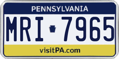 PA license plate MRI7965