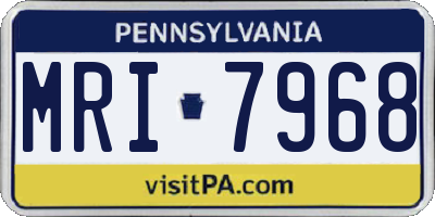 PA license plate MRI7968
