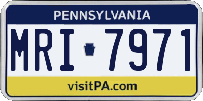 PA license plate MRI7971