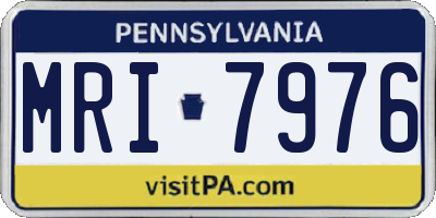 PA license plate MRI7976