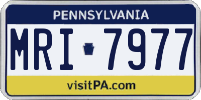 PA license plate MRI7977