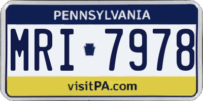 PA license plate MRI7978
