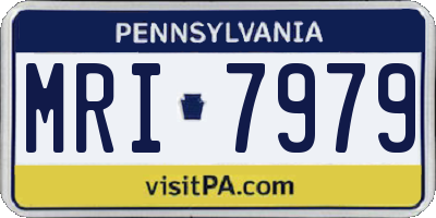 PA license plate MRI7979