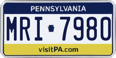 PA license plate MRI7980