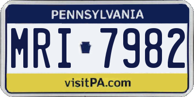 PA license plate MRI7982