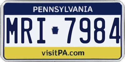 PA license plate MRI7984