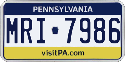 PA license plate MRI7986