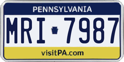 PA license plate MRI7987