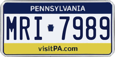 PA license plate MRI7989