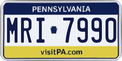 PA license plate MRI7990