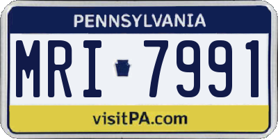 PA license plate MRI7991