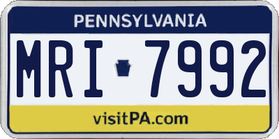 PA license plate MRI7992