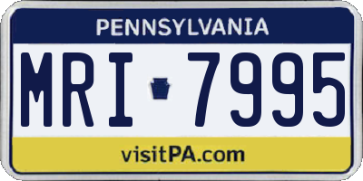 PA license plate MRI7995