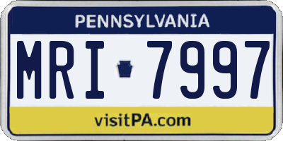 PA license plate MRI7997