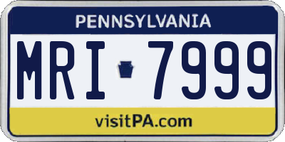 PA license plate MRI7999