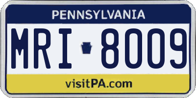 PA license plate MRI8009