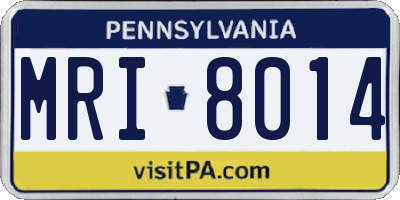 PA license plate MRI8014