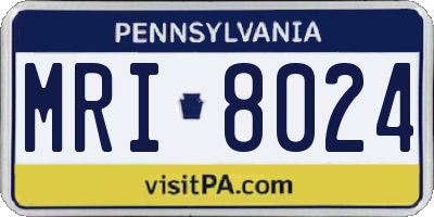 PA license plate MRI8024