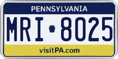 PA license plate MRI8025
