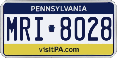 PA license plate MRI8028
