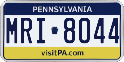 PA license plate MRI8044