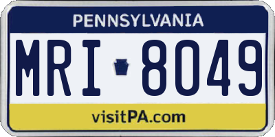 PA license plate MRI8049