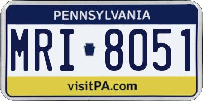 PA license plate MRI8051