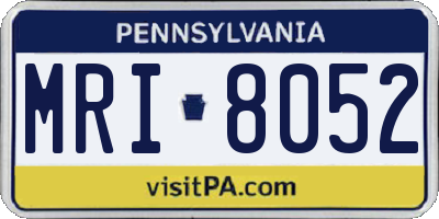 PA license plate MRI8052