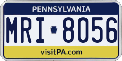 PA license plate MRI8056