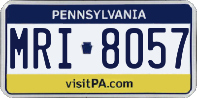 PA license plate MRI8057